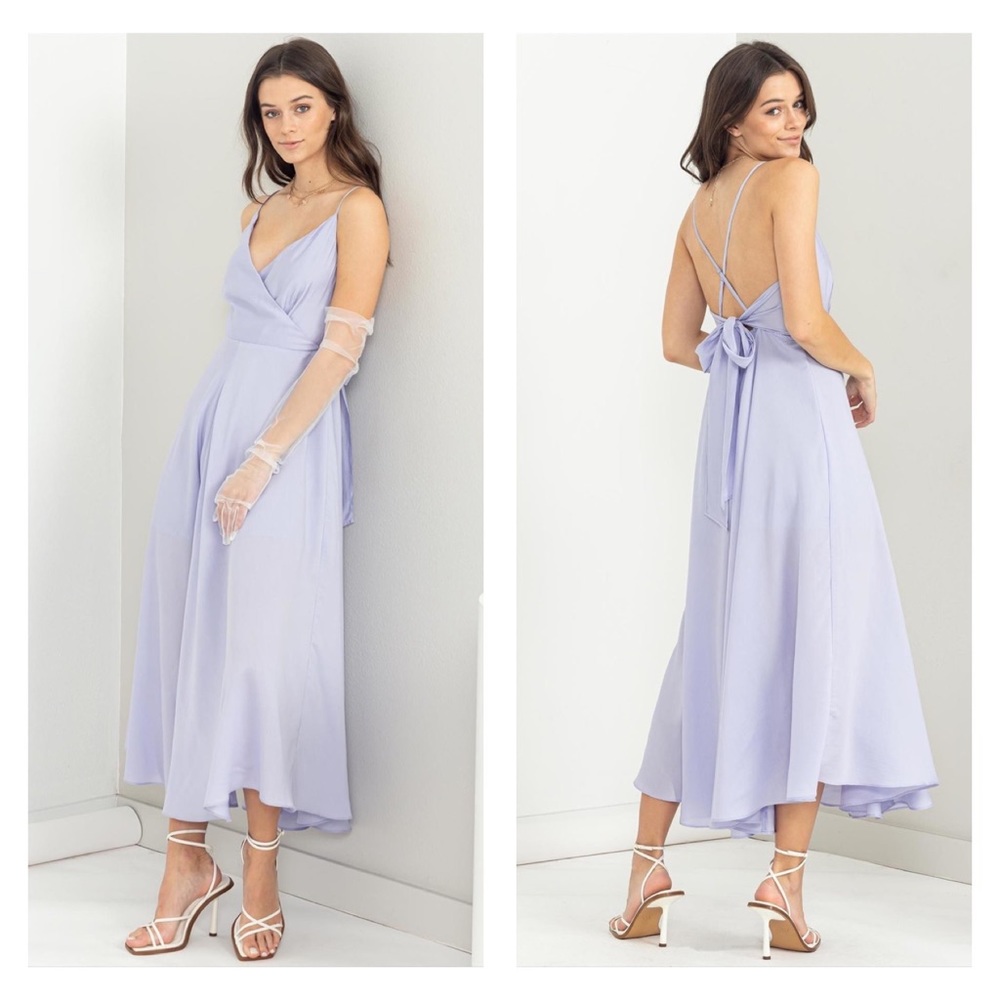 Midi Lavender Mid Length Special Occasion Dress Size Large New with tags